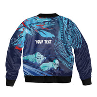 Personalized Hawaii Swimming Bomber Jacket Tribal Sporty Style LT03 - Polynesian Pride