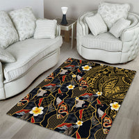 Hawaiian and Japanese Area Rug Polynesian Tattoo with Japanese Culture Kintsugi Style LT03 - Polynesian Pride