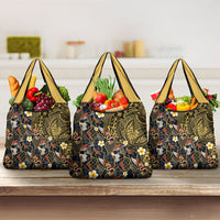 Hawaiian and Japanese Grocery Bag Polynesian Tattoo with Japanese Culture Kintsugi Style LT03 3-pack One Size Multicolor - Polynesian Pride