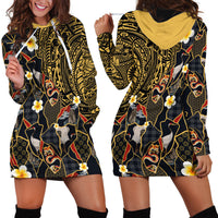 Hawaiian and Japanese Hoodie Dress Polynesian Tattoo with Japanese Culture Kintsugi Style LT03 - Polynesian Pride