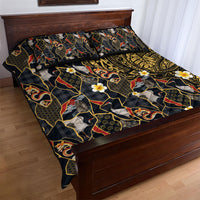 Hawaiian and Japanese Quilt Bed Set Polynesian Tattoo with Japanese Culture Kintsugi Style LT03 - Polynesian Pride