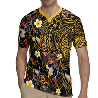 Hawaiian and Japanese Rugby Jersey Polynesian Tattoo with Japanese Culture Kintsugi Style LT03 - Polynesian Pride