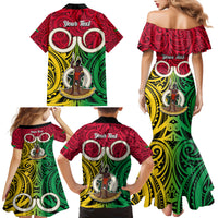 Personalised Vanuatu Family Matching Mermaid Dress and Hawaiian Shirt Pig Tusk Mix Maori Pattern and Namele Leaf LT03 - Polynesian Pride