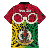 Personalised Vanuatu Family Matching Off Shoulder Long Sleeve Dress and Hawaiian Shirt Pig Tusk Mix Maori Pattern and Namele Leaf LT03 - Polynesian Pride