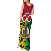 Personalised Vanuatu Tank Maxi Dress Pig Tusk Mix Maori Pattern and Namele Leaf LT03 - Polynesian Pride