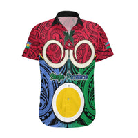 Vanuatu Shefa Province Hawaiian Shirt Pig Tusk Mix Maori Pattern and Namele Leaf LT03 Red - Polynesian Pride