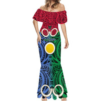 Personalised Vanuatu Shefa Province Mermaid Dress Pig Tusk Mix Maori Pattern and Namele Leaf LT03 - Polynesian Pride