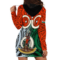 Personalised Vanuatu Penama Province Hoodie Dress Pig Tusk Mix Maori Pattern and Namele Leaf LT03 - Polynesian Pride