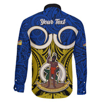 Personalised Vanuatu Torba Province Family Matching Puletasi Dress and Hawaiian Shirt Pig Tusk Mix Maori Pattern and Namele Leaf LT03 - Polynesian Pride