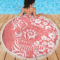 Hawaii Kauai Island Beach Blanket Hibiscus Pattern Seamless Tribal Simple Pink Pastel LT03 - Wonder Print Shop