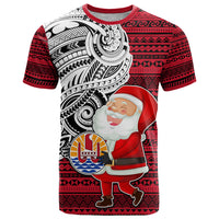 French Polynesia Christmas T Shirt Santa Hold Seal with Polynesian Tribal Tattoo LT03 Red - Polynesian Pride