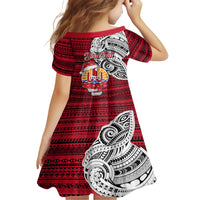 Custom French Polynesia Christmas Family Matching Short Sleeve Bodycon Dress and Hawaiian Shirt Santa Hold Seal with Polynesian Tribal Tattoo LT03 - Polynesian Pride