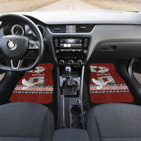 Mate Ma'a Tonga Car Mats Haamonga a Maui and White Dove - Tongan Kupesi Ngatu LT03 Set 2pcs - Front Red - Polynesian Pride