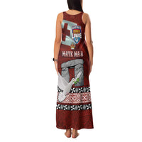 Mate Ma'a Tonga Family Matching Tank Maxi Dress and Hawaiian Shirt Haʻamonga ʻa Maui and White Dove - Tongan Kupesi Ngatu