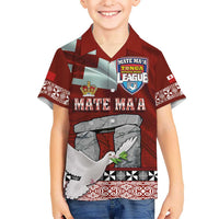 Mate Ma'a Tonga Kid Hawaiian Shirt Haʻamonga ʻa Maui and White Dove - Tongan Kupesi Ngatu