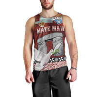 Mate Ma'a Tonga Men Tank Top Haamonga a Maui and White Dove - Tongan Kupesi Ngatu LT03 - Polynesian Pride