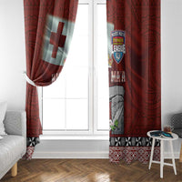 Mate Ma'a Tonga Window Curtain Haamonga a Maui and White Dove - Tongan Kupesi Ngatu LT03 - Polynesian Pride