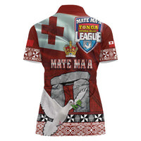 Mate Ma'a Tonga Women Polo Shirt Haʻamonga ʻa Maui and White Dove - Tongan Kupesi Ngatu