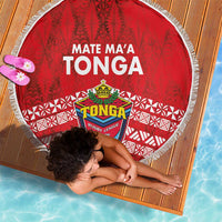 Mate Ma'a Tonga Beach Blanket Double White Dove and Kupesi Ngatu Art Tattoo LT03 - Polynesian Pride