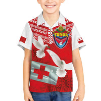 Mate Ma'a Tonga Family Matching Puletasi and Hawaiian Shirt Douple White Dove and Kupesi Ngatu Art Tattoo