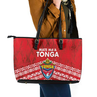 Mate Ma'a Tonga Leather Tote Bag Double White Dove and Kupesi Ngatu Art Tattoo LT03 - Polynesian Pride