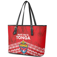 Mate Ma'a Tonga Leather Tote Bag Double White Dove and Kupesi Ngatu Art Tattoo LT03 - Polynesian Pride