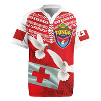 Mate Ma'a Tonga Rugby Jersey Double White Dove and Kupesi Ngatu Art Tattoo LT03 Red - Polynesian Pride