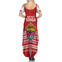 Mate Ma'a Tonga Summer Maxi Dress Double White Dove and Kupesi Ngatu Art Tattoo LT03 - Polynesian Pride