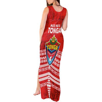 Mate Ma'a Tonga Tank Maxi Dress Double White Dove and Kupesi Ngatu Art Tattoo LT03 - Polynesian Pride