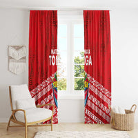 Mate Ma'a Tonga Window Curtain Double White Dove and Kupesi Ngatu Art Tattoo LT03 - Polynesian Pride