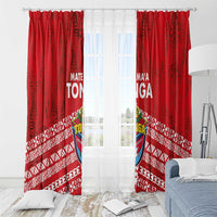 Mate Ma'a Tonga Window Curtain Double White Dove and Kupesi Ngatu Art Tattoo LT03 - Polynesian Pride