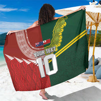 Custom Mate Ma'a Tonga and Australia Kangaroo Sarong Nation Seal with Mascot Aboriginal and Tongan Kupesi Ngatu Art