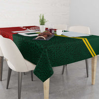 Custom Mate Ma'a Tonga and Australia Kangaroo Tablecloth Nation Seal with Mascot Aboriginal and Tongan Kupesi Ngatu Art LT03 - Polynesian Pride