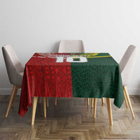 Custom Mate Ma'a Tonga and Australia Kangaroo Tablecloth Nation Seal with Mascot Aboriginal and Tongan Kupesi Ngatu Art LT03 - Polynesian Pride