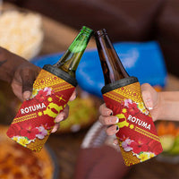 Rotuma Island 4 in 1 Can Cooler Tumbler Fijian Tapa with Polynesian Art and Hibiscus