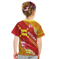 Rotuma Island Kid T Shirt Fijian Tapa with Polynesian Art and Hibiscus