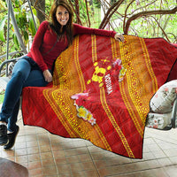 Rotuma Island Quilt Fijian Tapa with Polynesian Art and Hibiscus
