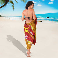 Rotuma Island Sarong Fijian Tapa with Polynesian Art and Hibiscus