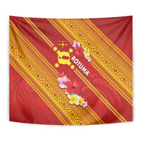 Rotuma Island Tapestry Fijian Tapa with Polynesian Art and Hibiscus