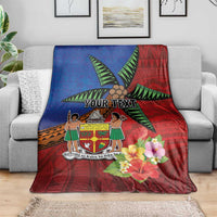 Personalised Fiji and Rotuma Together Blanket Fjian Masi and Pacific Pattern Mix Culture
