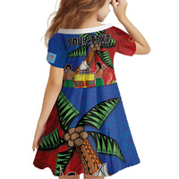 Personalised Fiji and Rotuma Together Family Matching Short Sleeve Bodycon Dress and Hawaiian Shirt Fjian Masi and Pacific Pattern Mix Culture