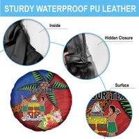 Personalised Fiji and Rotuma Together Spare Tire Cover Fjian Masi and Pacific Pattern Mix Culture