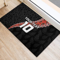 Custom New Zealand Rugby Rubber Doormat Maori and Silver Fern Half Style LT03 - Polynesian Pride