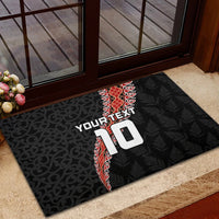 Custom New Zealand Rugby Rubber Doormat Maori and Silver Fern Half Style LT03 - Polynesian Pride