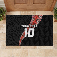 Custom New Zealand Rugby Rubber Doormat Maori and Silver Fern Half Style LT03 - Polynesian Pride