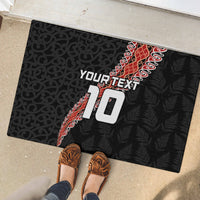Custom New Zealand Rugby Rubber Doormat Maori and Silver Fern Half Style LT03 - Polynesian Pride