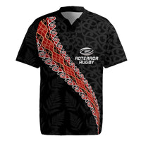 Custom New Zealand Rugby Rugby Jersey Maori and Silver Fern Half Style LT03 Black - Polynesian Pride