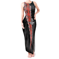Custom New Zealand Rugby Tank Maxi Dress Maori and Silver Fern Half Style LT03 Women Black - Polynesian Pride