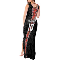 Custom New Zealand Rugby Tank Maxi Dress Maori and Silver Fern Half Style LT03 - Polynesian Pride