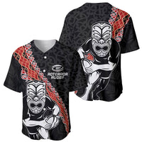 New Zealand Maori Warrior Rugby Baseball Jersey Maori and Silver Fern Half Style